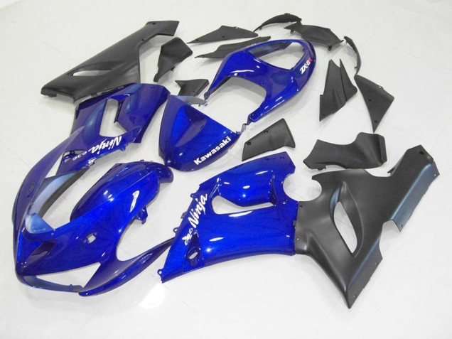 2005-2006 Blue Black Kawasaki ZX6R Motorcycle Fairing for Sale 2005-2006 Blue Black Kawasaki ZX6R Motorcycle Fairing for Sale