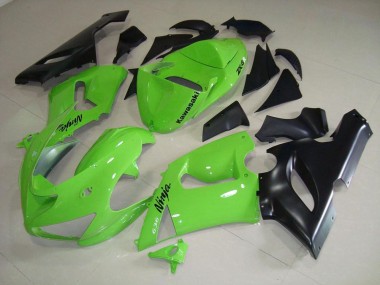 2005-2006 Lime Green Kawasaki ZX6R Bike Fairings for Sale