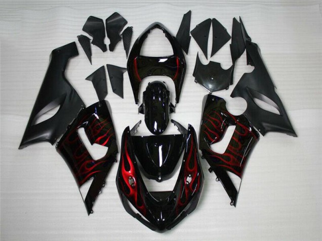 2005-2006 Red Black Kawasaki ZX6R Motor Bike Fairings for Sale 2005-2006 Red Black Kawasaki ZX6R Motor Bike Fairings for Sale