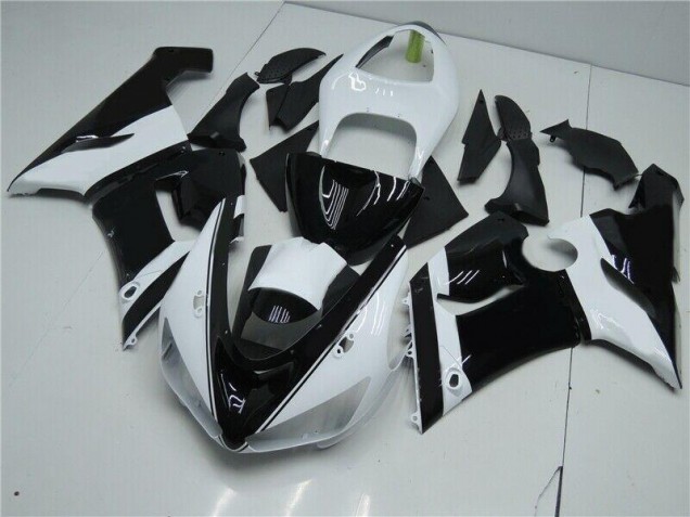 2005-2006 Black White Kawasaki ZX6R Moto Fairings for Sale 2005-2006 Black White Kawasaki ZX6R Moto Fairings for Sale