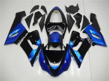 2005-2006 Blue Black Kawasaki ZX6R Motorcycle Fairing Kits for Sale