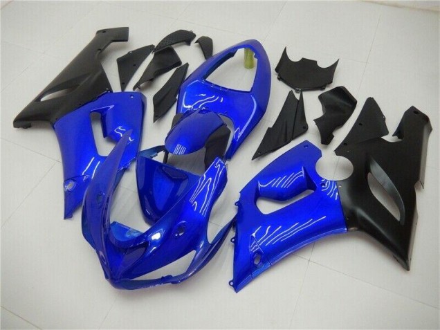 2005-2006 Blue Kawasaki ZX6R Bike Fairings for Sale 2005-2006 Blue Kawasaki ZX6R Bike Fairings for Sale