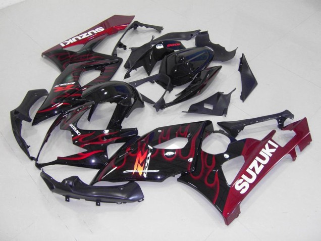 2005-2006 Red Flame Suzuki GSXR 1000 Motorcycle Fairings for Sale 2005-2006 Red Flame Suzuki GSXR 1000 Motorcycle Fairings for Sale
