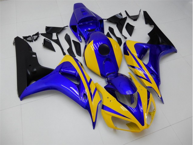 2006-2007 Yellow Blue Honda CBR1000RR Replacement Motorcycle Fairings for Sale 2006-2007 Yellow Blue Honda CBR1000RR Replacement Motorcycle Fairings for Sale