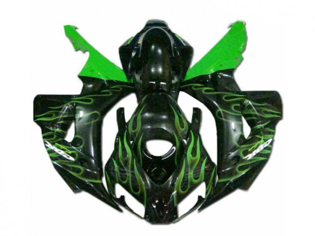 2006-2007 Green Flame Black Honda CBR1000RR Moto Fairings for Sale 2006-2007 Green Flame Black Honda CBR1000RR Moto Fairings for Sale