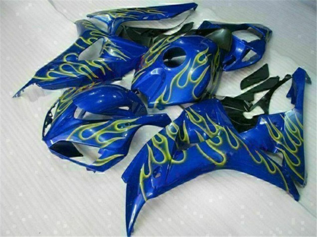 2006-2007 Yellow Flame Blue Honda CBR1000RR Replacement Fairings for Sale 2006-2007 Yellow Flame Blue Honda CBR1000RR Replacement Fairings for Sale