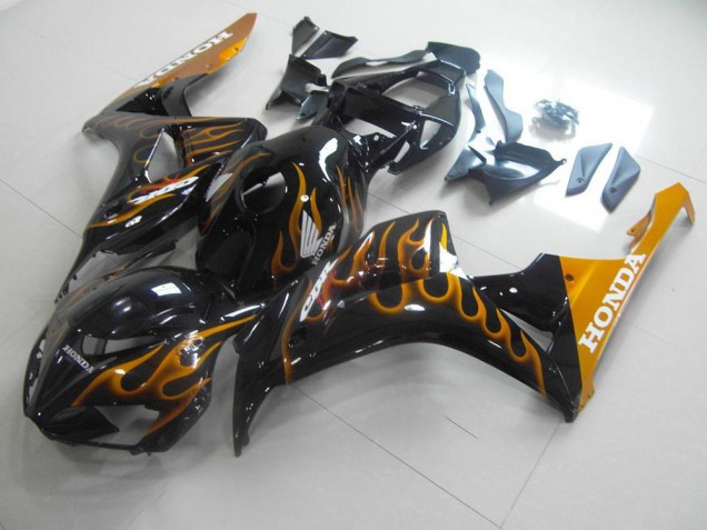 2006-2007 Gold Flame Honda CBR1000RR Motorcycle Fairings Kits for Sale 2006-2007 Gold Flame Honda CBR1000RR Motorcycle Fairings Kits for Sale