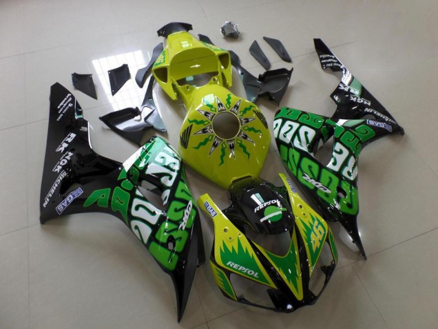 2006-2007 Green Yellow Rossi Honda CBR1000RR Replacement Motorcycle Fairings for Sale 2006-2007 Green Yellow Rossi Honda CBR1000RR Replacement Motorcycle Fairings for Sale