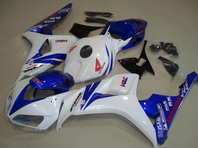 2006-2007 White and Blue Honda CBR1000RR Replacement Fairings for Sale 2006-2007 White and Blue Honda CBR1000RR Replacement Fairings for Sale