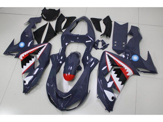 2006-2007 Grey Shark Kawasaki ZX10R Replacement Fairings for Sale 2006-2007 Grey Shark Kawasaki ZX10R Replacement Fairings for Sale