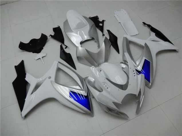 2006-2007 White Blue Suzuki GSXR 600/750 Motorcylce Fairings for Sale 2006-2007 White Blue Suzuki GSXR 600/750 Motorcylce Fairings for Sale