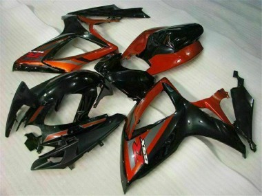 2006-2007 Black Red Suzuki GSXR 600/750 Motorcycle Fairing Kits for Sale