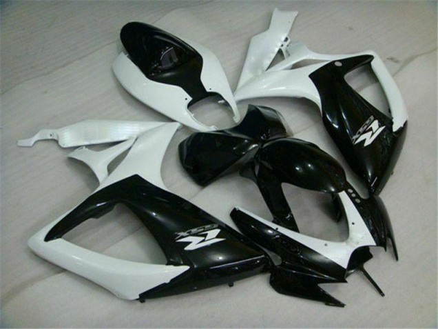 2006-2007 Black White Suzuki GSXR 600/750 Motorcycle Replacement Fairings for Sale 2006-2007 Black White Suzuki GSXR 600/750 Motorcycle Replacement Fairings for Sale