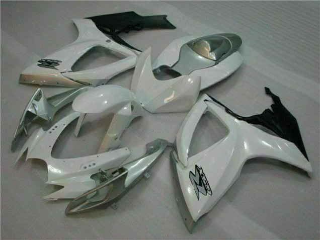 2006-2007 White Silver Suzuki GSXR 600/750 Motorcycle Fairings Kit for Sale 2006-2007 White Silver Suzuki GSXR 600/750 Motorcycle Fairings Kit for Sale