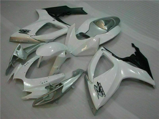 2006-2007 White Silver Suzuki GSXR 600/750 Motorcycle Fairings Kit for Sale