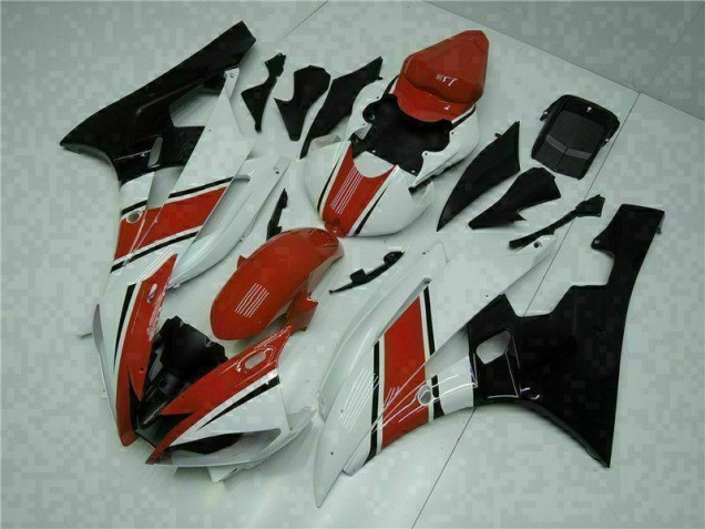 2006-2007 Red White Yamaha YZF R6 Motorcycle Fairings & Plastics for Sale