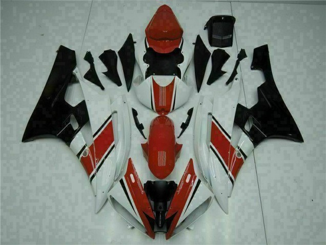 2006-2007 Red White Yamaha YZF R6 Motorcycle Fairings & Plastics for Sale