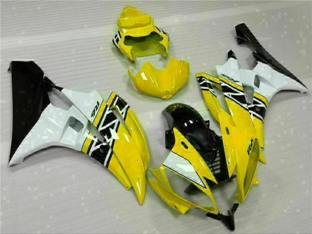 2006-2007 Yellow White Black Yamaha YZF R6 Motorcylce Fairings for Sale 2006-2007 Yellow White Black Yamaha YZF R6 Motorcylce Fairings for Sale