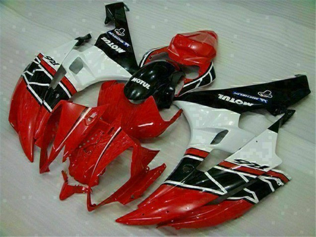 2006-2007 Red White Yamaha YZF R6 Motorcycle Fairings for Sale 2006-2007 Red White Yamaha YZF R6 Motorcycle Fairings for Sale