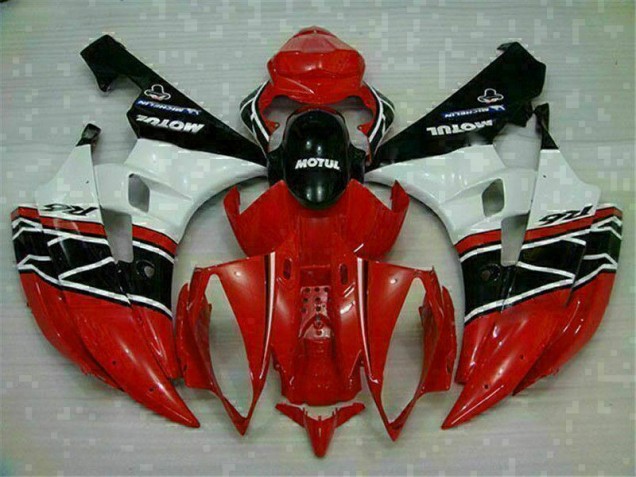 2006-2007 Red White Yamaha YZF R6 Motorcycle Fairings for Sale 2006-2007 Red White Yamaha YZF R6 Motorcycle Fairings for Sale