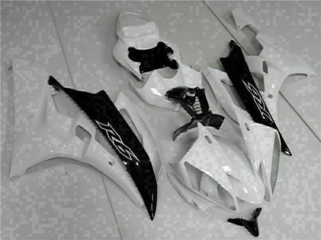 2006-2007 White Black Yamaha YZF R6 Bike Fairings for Sale 2006-2007 White Black Yamaha YZF R6 Bike Fairings for Sale