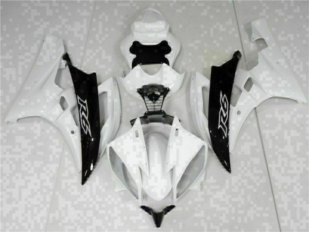 2006-2007 White Black Yamaha YZF R6 Bike Fairings for Sale 2006-2007 White Black Yamaha YZF R6 Bike Fairings for Sale
