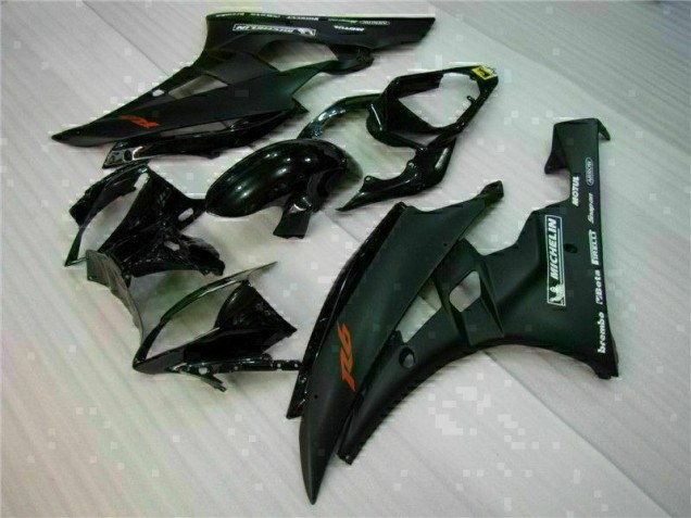 2006-2007 Black Yamaha YZF R6 Motorbike Fairing Kits for Sale 2006-2007 Black Yamaha YZF R6 Motorbike Fairing Kits for Sale