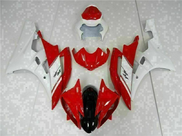 2006-2007 Red White Yamaha YZF R6 Motorcyle Fairings for Sale 2006-2007 Red White Yamaha YZF R6 Motorcyle Fairings for Sale