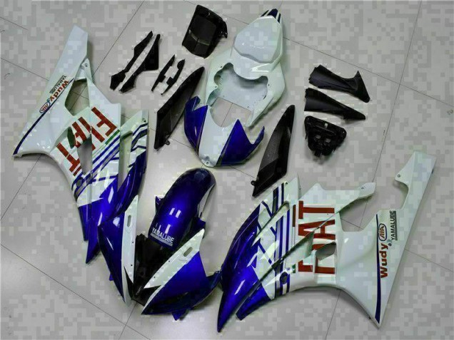 2006-2007 White Blue Yamaha YZF R6 Bike Fairings & Bodywork for Sale 2006-2007 White Blue Yamaha YZF R6 Bike Fairings & Bodywork for Sale