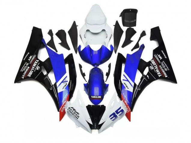 2006-2007 Blue White Yamaha YZF R6 Motorcycle Fairings Kit for Sale 2006-2007 Blue White Yamaha YZF R6 Motorcycle Fairings Kit for Sale
