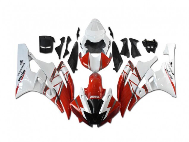 2006-2007 Red White Yamaha YZF R6 Motorcycle Fairings & Bodywork for Sale 2006-2007 Red White Yamaha YZF R6 Motorcycle Fairings & Bodywork for Sale