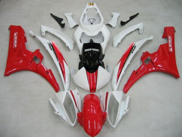 2006-2007 White Red Michelin Yamaha YZF R6 Motorcylce Fairings for Sale