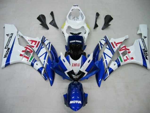 2006-2007 Blue White Motul Red Fiat Yamaha YZF R6 Motorcycle Fairings Kits for Sale 2006-2007 Blue White Motul Red Fiat Yamaha YZF R6 Motorcycle Fairings Kits for Sale