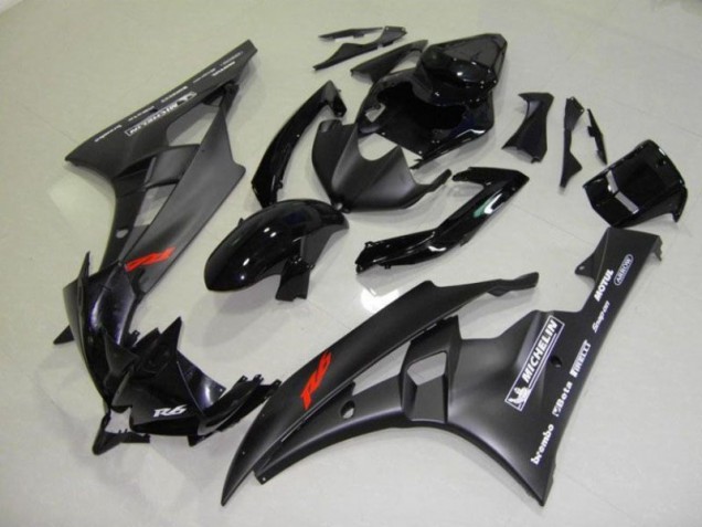 2006-2007 Black Yamaha YZF R6 Bike Fairings for Sale 2006-2007 Black Yamaha YZF R6 Bike Fairings for Sale