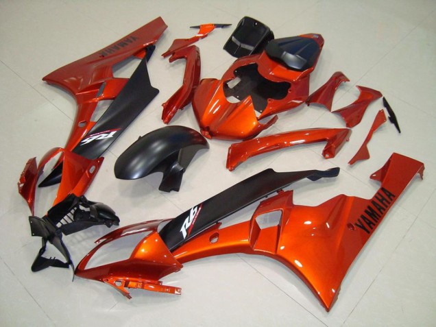 2006-2007 Orange Matte Black Yamaha YZF R6 Motorcycle Replacement Fairings for Sale 2006-2007 Orange Matte Black Yamaha YZF R6 Motorcycle Replacement Fairings for Sale