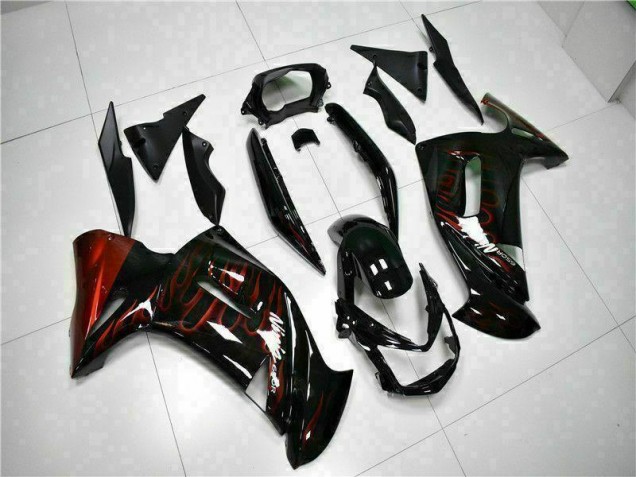 2006-2008 Red Flame Kawasaki EX650 Motorcycle Fairing for Sale 2006-2008 Red Flame Kawasaki EX650 Motorcycle Fairing for Sale