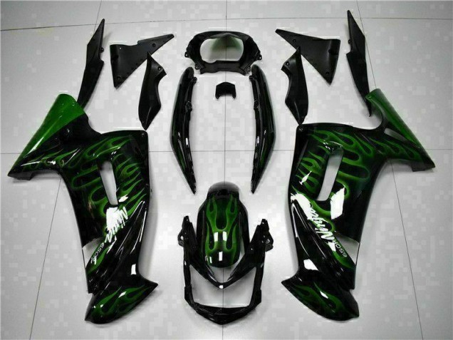 2006-2008 Green Flame Kawasaki EX650 Motorcycle Fairing Kits for Sale