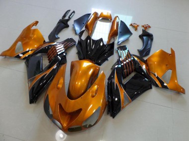 2006-2011 Brown and Black No Sticker Kawasaki ZX14R ZZR1400 Motorcycle Fairing Kits for Sale
