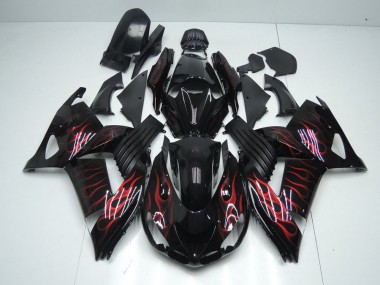2006-2011 Red Flame Kawasaki ZX14R ZZR1400 Motorcycle Bodywork for Sale