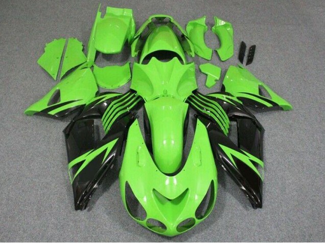 2006-2011 Green Black Kawasaki ZX14R ZZR1400 Bike Fairings for Sale