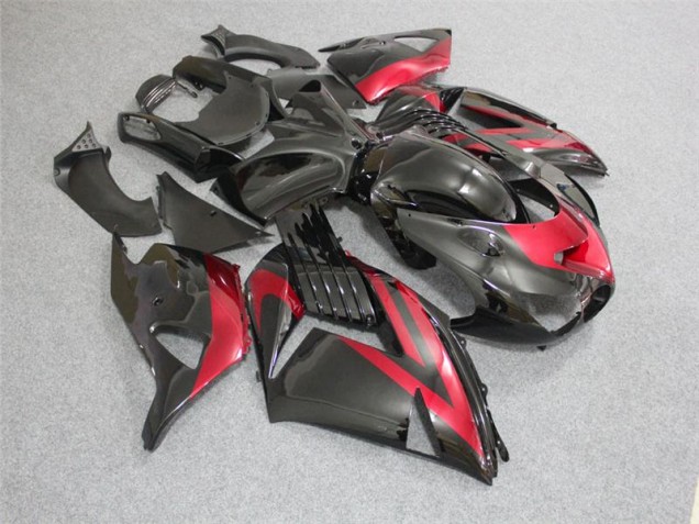 2006-2011 Black Red Kawasaki ZX14R ZZR1400 Bike Fairings for Sale