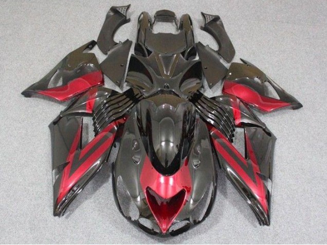 2006-2011 Black Red Kawasaki ZX14R ZZR1400 Bike Fairings for Sale