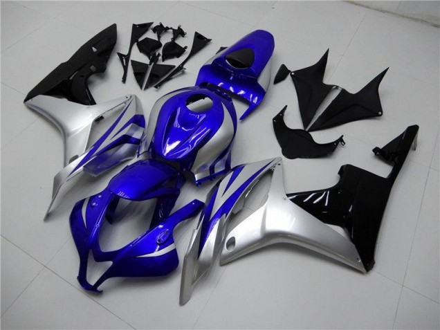2007-2008 Blue Silver Black Honda CBR600RR Replacement Motorcycle Fairings for Sale 2007-2008 Blue Silver Black Honda CBR600RR Replacement Motorcycle Fairings for Sale