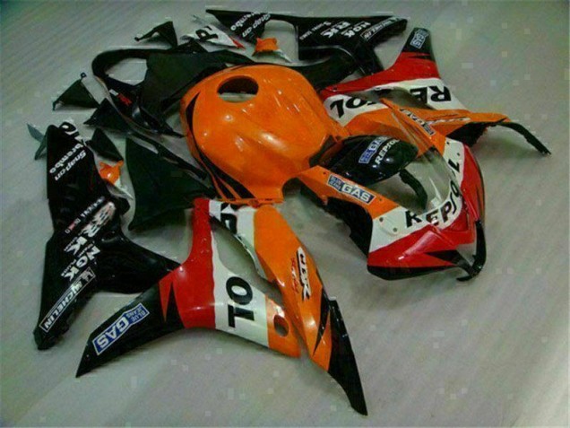 2007-2008 Orange Black Repsol Honda CBR600RR Motorcycle Replacement Fairings for Sale 2007-2008 Orange Black Repsol Honda CBR600RR Motorcycle Replacement Fairings for Sale