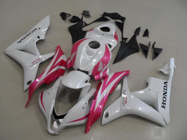 2007-2008 Pearl White with Pink Honda CBR600RR Motorbike Fairing for Sale 2007-2008 Pearl White with Pink Honda CBR600RR Motorbike Fairing for Sale