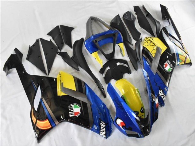 2007-2008 Blue Shark Kawasaki ZX6R Replacement Motorcycle Fairings for Sale