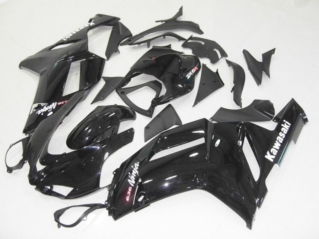 2007-2008 Glossy Black Kawasaki ZX6R Motorcycle Bodywork & Bodywork for Sale 2007-2008 Glossy Black Kawasaki ZX6R Motorcycle Bodywork & Bodywork for Sale