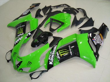 2007-2008 Monster Green Kawasaki ZX6R Motorcycle Replacement Fairings for Sale
