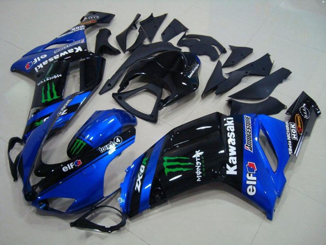 2007-2008 Blue Monster Kawasaki ZX6R Motorbike Fairings for Sale 2007-2008 Blue Monster Kawasaki ZX6R Motorbike Fairings for Sale