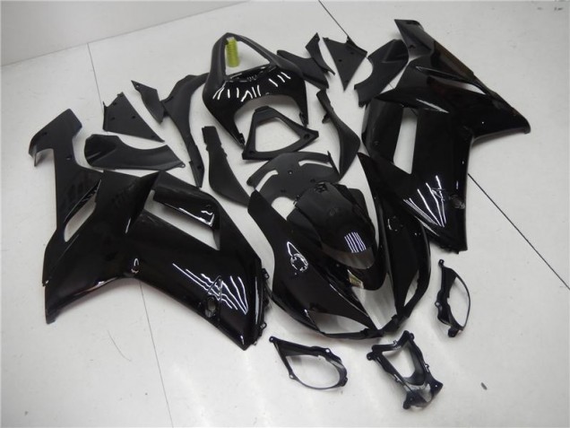 2007-2008 Glossy Black Kawasaki ZX6R Motorcycle Bodywork for Sale